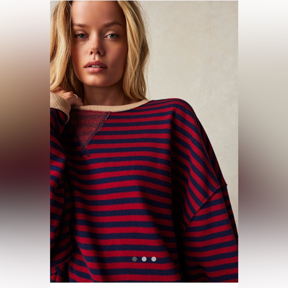 NWOT We The Free Camden Stripe Sweatshirt/ Nautical Combo   Size: S